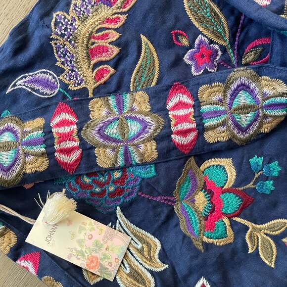 NWT! Johnny Was Navy Ethal Wide Strap Tote Bag J05524-E! - Picture 4 of 7